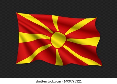 3D Waving Flag of Macedonia. Vector illustration