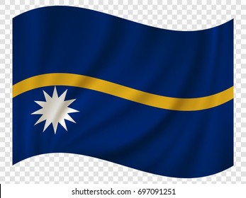 3D Waving Flag of Nauru. Vector illustration