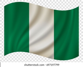 3D Waving Flag of Nigeria. Vector illustration