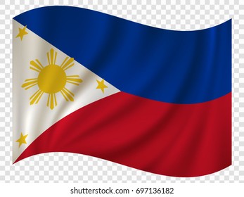 3D Waving Flag of Philippines. Vector illustration