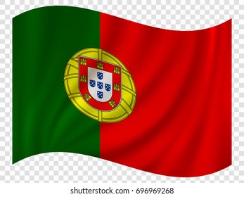 3D Waving Flag of Portugal. Vector illustration
