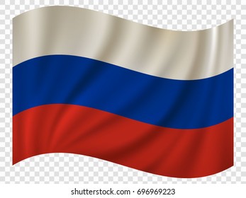 3D Waving Flag of Russia. Vector illustration