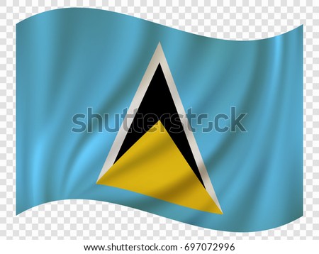 3D Waving Flag of Saint Lucia. Vector illustration