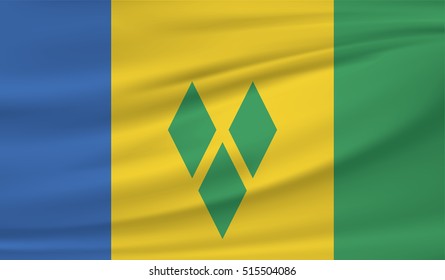 3D Waving Flag of Saint Vincent and the Grenadines
