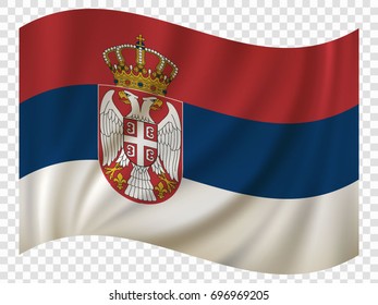 3D Waving Flag of Serbia. Vector illustration