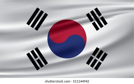 3D Waving Flag of South Korea