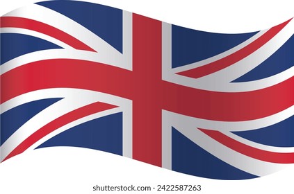 3D waving flag of the United Kingdom of Great Britain and Northern Ireland (Union Jack)