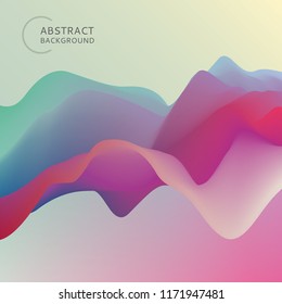 3D wavy abstract background. Dynamic Effect. Futuristic Technology Style. Motion Vector Illustration. Background for banner, flyer, book, cover, poster.