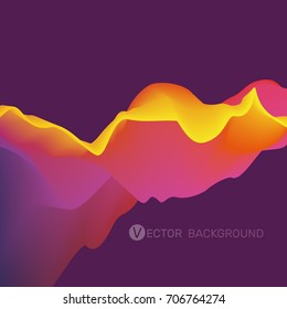 3D wavy abstract background. Dynamic Effect. Futuristic Technology Style. Motion Vector Illustration. Background for banner, flyer, book, cover, poster.