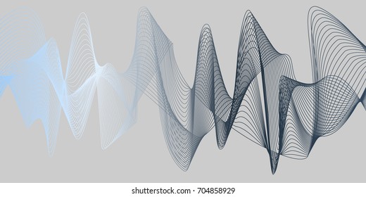 3D Wavy Background. Abstract design template. Modern pattern. Dynamic effect. 3d illustration.