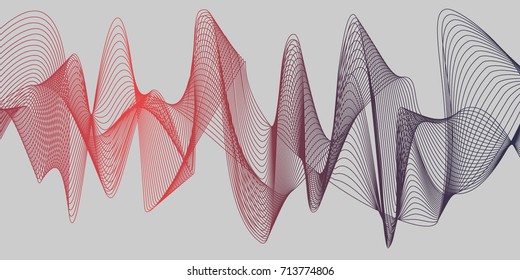 3D Wavy Background. Abstract design template. Modern pattern. Dynamic effect. 3d illustration.
