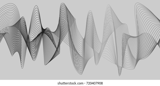 3D Wavy Background. Abstract design template. Modern pattern. Dynamic effect. 3d illustration.
