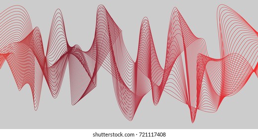 3D Wavy Background. Abstract design template. Modern pattern. Dynamic effect. 3d illustration.