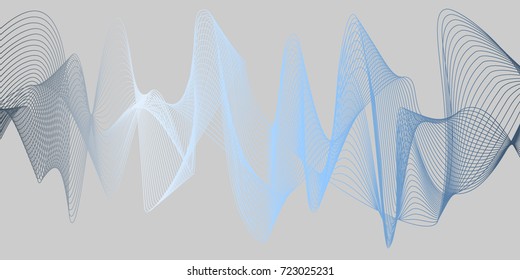 3D Wavy Background. Abstract design template. Modern pattern. Dynamic effect. 3d illustration.