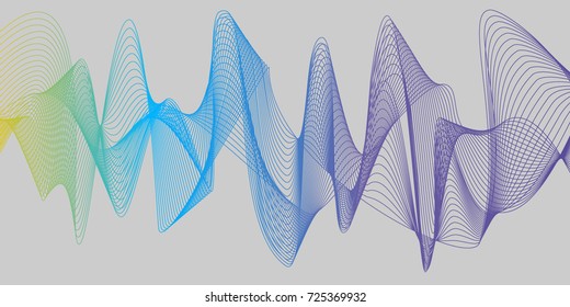 3D Wavy Background. Abstract design template. Modern pattern. Dynamic effect. 3d illustration.