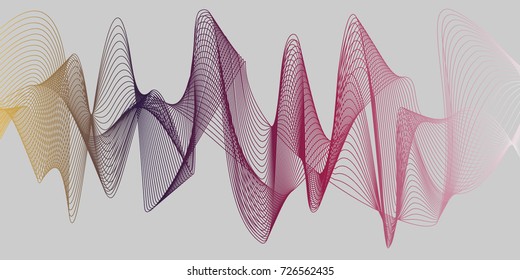 3D Wavy Background. Abstract design template. Modern pattern. Dynamic effect. 3d illustration.