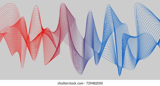 3D Wavy Background. Abstract design template. Modern pattern. Dynamic effect. 3d illustration.