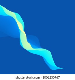 3D Wavy Background. Dynamic Effect. Abstract Vector Illustration. Design Template. Modern Pattern.