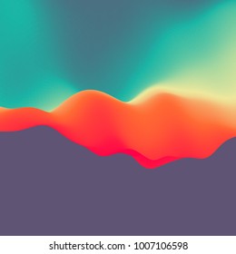 3D Wavy Background. Dynamic Effect. Abstract Vector Illustration. Design Template. Modern Pattern.