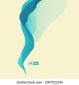 3D Wavy Background. Dynamic Effect. Abstract Vector Illustration. Design Template. Modern Pattern.