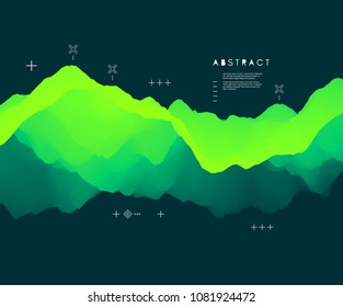 3D Wavy Background. Dynamic Effect. Futuristic Technology Style. Design Template. Modern Pattern. Abstract Vector Illustration for Flyer, Brochure, Booklet and Websites Design. 