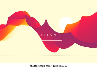 3D wavy background with dynamic effect. Abstract vector illustration for flyer, brochure, booklet and websites design. 