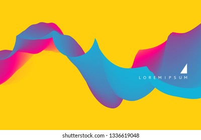3D wavy background with dynamic effect. Abstract vector illustration for flyer, brochure, booklet and websites design. 