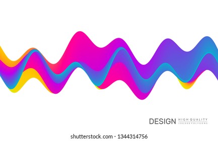 3D wavy background with dynamic effect. Abstract vector illustration for flyer, brochure, booklet and websites design. 