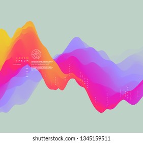 3D wavy background with dynamic effect. Abstract vector illustration for flyer, brochure, booklet and websites design. 