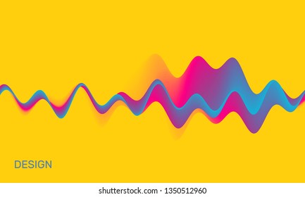 3D wavy background with dynamic effect. Abstract vector illustration for flyer, brochure, booklet and websites design. 