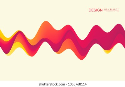 3D wavy background with dynamic effect. Abstract vector illustration for flyer, brochure, booklet and websites design. 