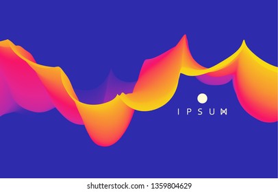 3D wavy background with dynamic effect. Abstract vector illustration for flyer, brochure, booklet and websites design. 