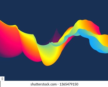 3D wavy background with dynamic effect. Abstract vector illustration for flyer, brochure, booklet and websites design. 