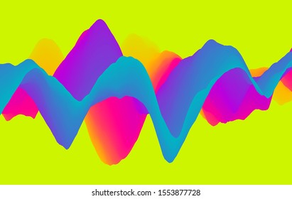 3D wavy background with dynamic effect. Abstract vector illustration for flyer, brochure, booklet and websites design. 