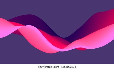 3D Wavy Background. Dynamic Effect. Abstract Vector Illustration. Design Template. Modern Pattern.