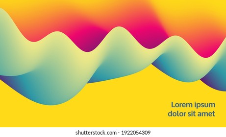 3D wavy background. Dynamic effect. Vector illustration. 