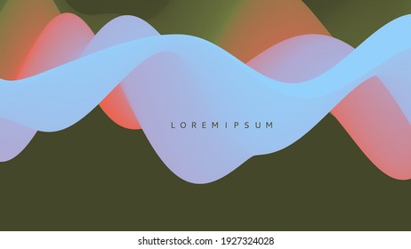 3D wavy background. Dynamic effect. Vector illustration. 