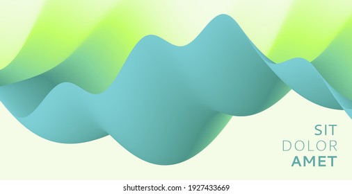 3D wavy background. Dynamic effect. Vector illustration. 
