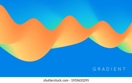 3D wavy background. Dynamic effect. Vector illustration. 