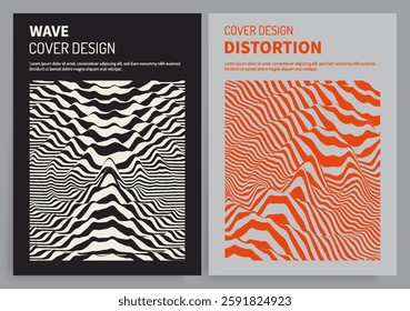 3D wavy background. Dynamic effect. Pattern with optical illusion. Cover design template. 3D vector illustration for brochure, annual report, magazine, poster, presentation, flyer and banner.