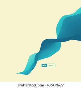 3D Wavy Background. Dynamic Effect. Abstract Vector Illustration. Design Template. Modern Pattern.