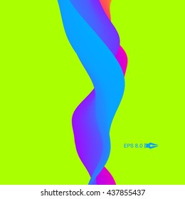 3D Wavy Background. Dynamic Effect. Abstract Vector Illustration. Design Template. Modern Pattern.
