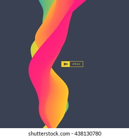 3D Wavy Background. Dynamic Effect. Abstract Vector Illustration. Design Template. Modern Pattern.