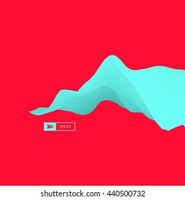 3D Wavy Background. Dynamic Effect. Abstract Vector Illustration. Design Template. Modern Pattern.