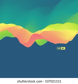 3D Wavy Background. Dynamic Effect. Abstract Vector Illustration. Design Template. Modern Pattern.
