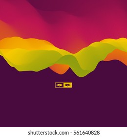 3D Wavy Background. Dynamic Effect. Abstract Vector Illustration. Design Template. Modern Pattern. 