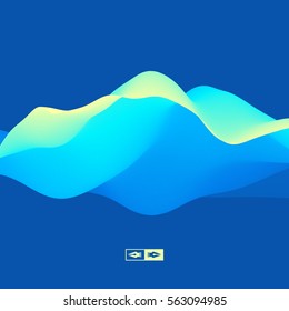 3D Wavy Background. Dynamic Effect. Abstract Vector Illustration. Design Template. Modern Pattern. 