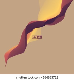 3D Wavy Background. Dynamic Effect. Abstract Vector Illustration. Design Template. Modern Pattern.