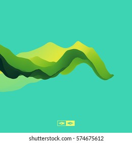 3D Wavy Background. Dynamic Effect. Abstract Vector Illustration. Design Template. Modern Pattern. 