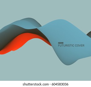 3D Wavy Background. Dynamic Effect. Futuristic Technology Style. Design Template. Modern Pattern. Abstract Vector Illustration for Flyer, Brochure, Booklet and Websites Design. 
